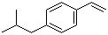 CAS # 63444-56-4, 4-Isobutylstyrene, 1-Ethenyl-4-(2-methylpropyl)benzene, 1-Isobutyl-4-vinylbenzene, 1-(4'-Isobutylphenyl)ethene, p-Isobutylstyrene