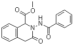 CAS # 63500-02-7, 2-(Benzoylamino)-1,2,3,4-tetrahydro-3-oxo-1-isoquinolinecarboxylic acid methyl ester, NSC 308900