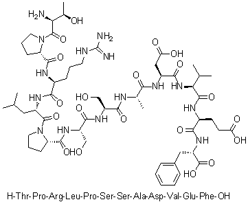CAS # 635726-68-0, L-Threonyl-L-prolyl-L-arginyl-L-leucyl-L-prolyl-L-seryl-L-seryl-L-alanyl-L-alpha-aspartyl-L-valyl-L-alpha-glutamyl-L-phenylalanine