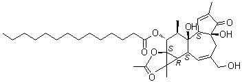 structure of CAS# 63597-44-4, 4alpha-12-O-十四碳酰基佛波醇13-乙酸酯