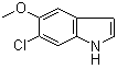 structure of CAS# 63762-72-1, 6-Chloro-5-methoxy-1H-indole