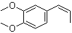 CAS # 6380-24-1, cis-Methylisoeugenol, (Z)-3,4-Dimethoxy-beta-methylstyrene, (Z)-Methylisoeugenol, (Z)-O-Methylisoeugenol, 1,2-Dimethoxy-4-(1-cis-propenyl)benzene, 4-cis-Propenylveratrole, cis-Isoeugenol methyl ether