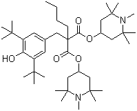 CAS # 63843-89-0, Bis(1,2,2,6,6-pentamethyl-4-piperidyl) [[3,5-bis(1,1-dimethylethyl)-4-hydroxyphenyl]methyl]butylmalonate
