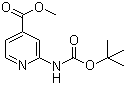 structure of CAS# 639091-75-1, 2-[[叔丁氧羰基]氨基]-4-吡啶羧酸甲酯