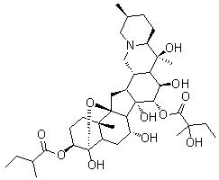 CAS # 63951-45-1, [3beta(R),4alpha,7alpha,15alpha(S),16beta]-4,9-Epoxy-cevane-3,4,7,14,15,16,20-heptol 15-(2-hydroxy-2-methylbutanoate) 3-(2-methylbutanoate)