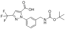 structure of CAS# 640287-99-6, 2-[3-(叔丁氧羰基氨基甲基)苯基]-5-三氟甲基-2H-吡唑-3-羧酸