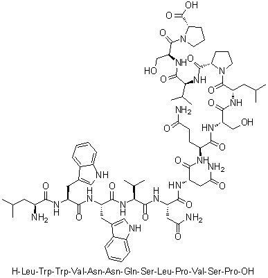 CAS 登录号：640293-33-0, L-亮氨酰-L-色氨酰-L-色氨酰-L-缬氨酰-L-天冬氨酰胺酰-L-天冬氨酰胺酰-L-谷氨酰胺酰-L-丝氨酰-L-亮氨酰-L-脯氨酰-L-缬氨酰-L-丝氨酰-L-脯氨酸