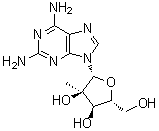 structure of CAS# 640725-73-1, 2-氨基-2'-C-甲基腺苷