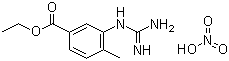 structure of CAS# 641569-96-2, 3-[(Aminoiminomethyl)amino]-4-methylbenzoic acid ethyl ester mononitrate