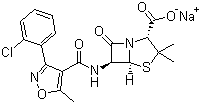 structure of CAS# 642-78-4, 氯唑西林钠