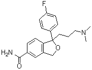 CAS # 64372-56-1, 1-[3-(Dimethylamino)propyl]-1-(4-fluorophenyl)-1,3-dihydro-5-isobenzofurancarboxamide