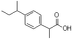 structure of CAS# 64451-76-9, 2-(4-(Butan-2-yl)phenyl)propanoic acid
