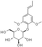 structure of CAS# 645414-25-1, 2,6-Dimethoxy-4-(1E)-1-propenylphenyl beta-D-glucopyranoside