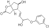 CAS # 652152-39-1, (3aR,4R,5R,6aS)-4-[(1E)-4-(3-Chlorophenoxy)-3-hydroxy-1-buten-1-yl]hexahydro-5-hydroxy-2H-cyclopenta[b]furan-2-one