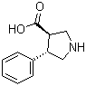 structure of CAS# 652971-46-5, (3R,4S)-4-苯基吡咯烷-3-羧酸