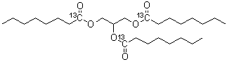 structure of CAS# 65402-55-3, 三辛酸甘油酯(羧基-<sup>13</sup>C<sub>3</sub>)