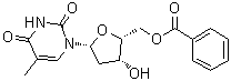structure of CAS# 65475-51-6, 1-(5-O-Benzoyl-2-deoxy-beta-D-threo-pentofuranosyl)-5-methyl-2,4(1H,3H)-pyrimidinedione