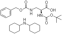 structure of CAS# 65710-58-9, N-Boc-N'-Cbz-L-2,3-diaminopropionic acid dicyclohexylamine salt
