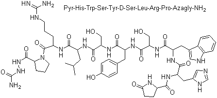 CAS # 65807-03-6, (D-Ser6,Azagly10)-LHRH, Pyr-His-Trp-Ser-Tyr-D-Ser-Leu-Arg-Pro-Azagly-NH2, 6-D-Serine-10-deglycinamide-2-(aminocarbonyl)hydrazide Luteinizing hormone-releasing factor (swine)