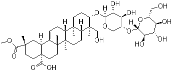 CAS # 65931-92-2, Esculentoside C, Phytolaccoside D, (3beta,4alpha,20beta)-3-[(4-O-beta-D-Glucopyranosyl-beta-D-xylopyranosyl)oxy]-23-hydroxyolean-12-ene-28,29-dioic acid 29-methyl ester