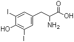 CAS # 66-02-4, 3,5-Diiodo-DL-tyrosine, 2-Amino-3-(4-hydroxy-3,5-diiodophenyl)propanoic acid