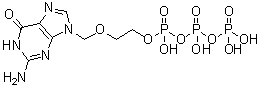 CAS # 66341-18-2, Acyclovir triphosphate, 9-(2-Hydroxyethoxymethyl)guanine triphosphate, ACGTP, Aciclovir-triphosphate, AcycloGTP, Acycloguanosine triphosphate