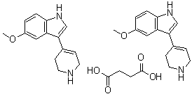 structure of CAS# 66611-27-6, Butanedioic acid, compd. with 5-methoxy-3-(1,2,3,6-tetrahydro-4-pyridinyl)-1H-indole (1:2)
