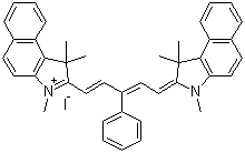 CAS 登录号：66753-40-0, 1,1,3-三甲基-2-[(1E,3Z)-3-苯基-5-(1,1,3-三甲基-1,3-二氢-2H-苯并[e]吲哚-2-亚基)-1,3-戊二烯基]-1H-苯并[e]吲哚鎓碘化物