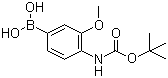 structure of CAS# 669713-95-5, 4-N-叔丁氧羰基氨基-3-甲氧基苯硼酸
