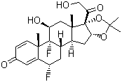 CAS # 67-73-2, Fluocinolone acetonide, 6a,9a-Fifluoro-16a,17a-isopropylidenedioxy-1,4-pregnadiene-3,20-dione