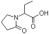 structure of CAS# 67118-31-4, alpha-Ethyl-2-oxo-1-pyrrolidineacetic acid