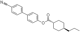 structure of CAS# 67284-57-5, trans-4-Propylcyclohexanecarboxylic acid 4'-cyano[1,1'-biphenyl]-4-yl ester