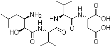 structure of CAS# 67655-94-1, N-[(2S,3R)-3-氨基-2-羟基-5-甲基-1-氧代己基]-L-缬氨酰-L-缬氨酰-L-天冬氨酸