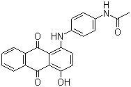 CAS # 67905-17-3, Solvent Blue 122, N-[4-[(4-Hydroxy-anthraquinon-1-yl)amino]phenyl]acetamide, 4'-(4-Hydroxy-1-anthraquinonylamino)-acetanilide, 1-(p-Acetamidoanilino)-4-hydroxyanthraquinone, C.I. 60744, Polysynthren Blue G, Polysynthren Blue R