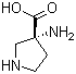 structure of CAS# 6807-92-7, (3R)-3-Aminopyrrolidine-3-carboxylic acid