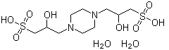 structure of CAS# 68189-43-5, Piperazine-1,4-bis(2-hydroxypropanesulfonic acid) dihydrate