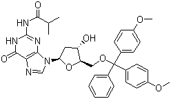 structure of CAS# 68892-41-1, 5'-O-Dimethoxytrityl-N-isobutyryl-deoxyguanosine
