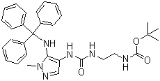 structure of CAS# 689293-69-4, [2-[[[1-甲基-5-[(三苯甲基)氨基]-1H-吡唑-4-基]氨基甲酰基]氨基]乙基]氨基甲酸叔丁酯