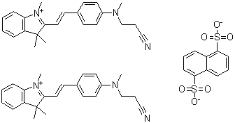 CAS # 68957-48-2, 2-[2-[4-[(2-Cyanoethyl)methylamino]phenyl]ethenyl]-1,3,3-trimethyl-3H-indolium 1,5-naphthalenedisulfonate (2:1)