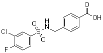 structure of CAS# 690646-06-1, 4-[[[(3-氯-4-氟苯基)磺酰基]氨基]甲基]苯甲酸