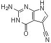 structure of CAS# 69205-79-4, 2-氨基-4,7-二氢-4-氧代-1H-吡咯并[2,3-d]嘧啶-5-甲腈