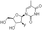structure of CAS# 69256-17-3, 2'-Fluoro-5-methylarabinosyluracil