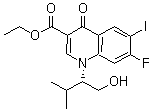 structure of CAS# 697762-60-0, 7-氟-1,4-二氢-1-[(1S)-1-(羟基甲基)-2-甲基丙基]-6-碘-4-氧代-3-喹啉甲酸乙酯