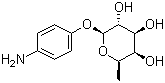 structure of CAS# 69936-58-9, 4-氨基苯基 6-脱氧-beta-L-吡喃半乳糖苷