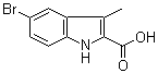structure of CAS# 70070-32-5, 5-溴-3-甲基-1H-吲哚-2-羧酸