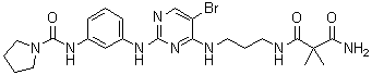 structure of CAS# 702676-93-5, N1-[3-[[5-溴-2-[[3-[(1-吡咯烷基羰基)氨基]苯基]氨基]-4-嘧啶基]氨基]丙基]-2,2-二甲基丙烷二酰胺
