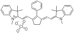 CAS # 70446-30-9, 2-[2-[3-[(1,3-Dihydro-1,3,3-trimethyl-2H-indol-2-ylidene)ethylidene]-2-phenyl-1-cyclopenten-1-yl]ethenyl]-1,3,3-trimethyl-3H-indolium perchlorate