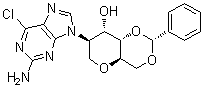 CAS 登录号：705967-79-9, 2-(2-氨基-6-氯-9H-嘌呤-9-基)-1,5-脱水-2-脱氧-4,6-O-[(R)-苯基亚甲基]-D-阿卓糖醇