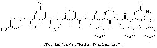 CAS 登录号：710325-25-0, L-酪氨酰-L-蛋氨酰-L-半胱氨酰-L-丝氨酰-L-苯丙氨酰-L-亮氨酰-L-苯丙氨酰-L-天冬氨酰胺酰-L-亮氨酸