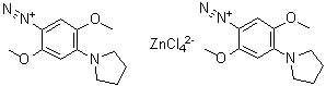 CAS 登录号：71230-74-5, 二[2,5-二甲氧基-4-(1-吡咯烷基)偶氮苯]四氯锌酸盐